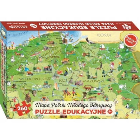 PUZZLE 260 Mapa Polski Młodego Odkrywcy